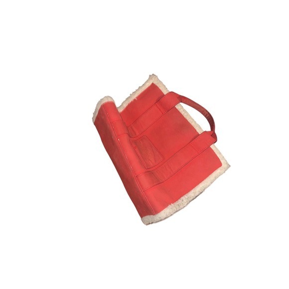 Marc Jacobs The Tote Bag Red Suede Sherpa Trim Small - Picture 12 of 13